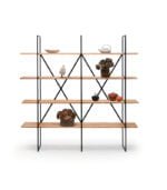 Slim Irony Metal & Solid Wood Bookcase