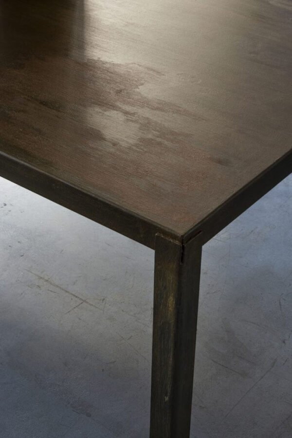 modern table art rusty metal top handmade to order