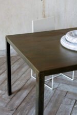 modern table art rusty metal top handmade to order