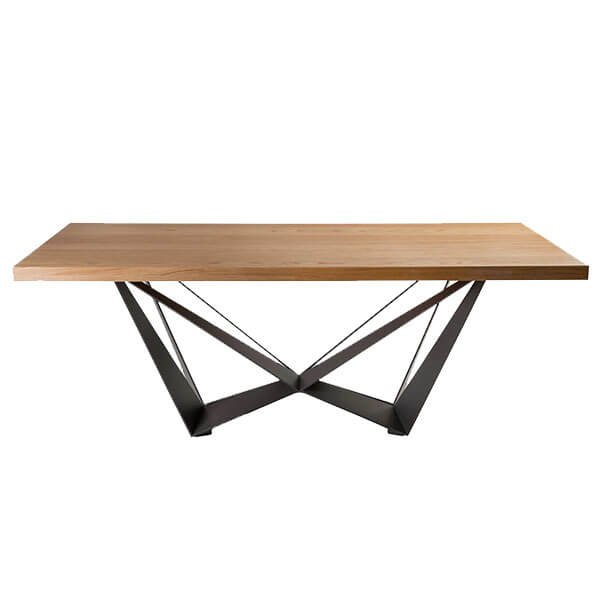 Modern Dining Table with Metal Base Root Arch